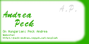 andrea peck business card